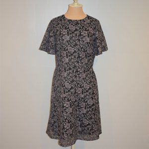 Lauren Ralph Lauren Gray and Black Lace Dress